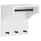 Preview: Wandgarderobe SANDNES Weiß 43x30x42 cm Massivholz Kiefer