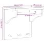 Preview: Wandgarderobe SANDNES Weiß 43x30x42 cm Massivholz Kiefer
