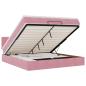 Preview: Ottoman-Bett mit Matratze & LEDs Rosa 160x200 cm Samt