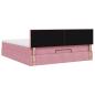 Preview: Ottoman-Bett mit Matratze & LEDs Rosa 160x200 cm Samt