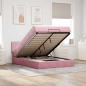 Preview: ARDEBO.de - Ottoman-Bett mit Matratze & LEDs Rosa 140x200 cm Samt