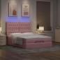 Preview: Ottoman-Bett mit Matratzen & LEDs Rosa 140x200 cm Samt