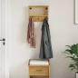 Preview: Wandgarderobe SANDNES 45x12x35 cm Massivholz Kiefer