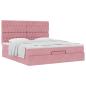 Preview: Ottoman-Bett mit Matratzen Rosa 160x200 cm Samt