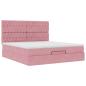 Preview: Ottoman-Bett mit Matratzen Rosa 160x200 cm Samt