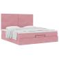 Preview: Ottoman-Bett mit Matratzen Rosa 160x200 cm Samt