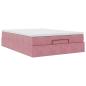 Preview: Ottoman-Bett mit Matratze Rosa 140x200 cm Samt