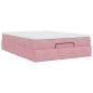 Preview: Ottoman-Bett mit Matratze Rosa 140x200 cm Samt