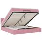 Preview: Ottoman-Bett mit Matratze & LEDs Rosa 160x200 cm Samt