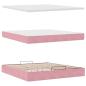 Preview: Ottoman-Bett mit Matratze Rosa 160x200 cm Samt