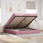 Preview: ARDEBO.de - Ottoman-Bett mit Matratze Rosa 160x200 cm Samt