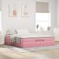 Preview: Ottoman-Bett mit Matratze Rosa 160x200 cm Samt