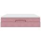 Preview: Ottoman-Bett mit Matratze Rosa 160x200 cm Samt