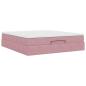 Preview: Ottoman-Bett mit Matratze Rosa 160x200 cm Samt