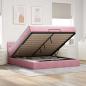 Preview: ARDEBO.de - Ottoman-Bett mit Matratze Rosa 160x200 cm Samt