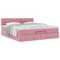 Preview: Ottoman-Bett mit Matratze Rosa 160x200 cm Samt