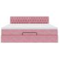 Preview: Ottoman-Bett mit Matratze Rosa 160x200 cm Samt