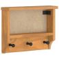 Preview: Wandgarderobe SANDNES 45x12x35 cm Massivholz Kiefer