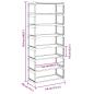 Preview: Schuhregal 8 Ebenen Grau 54x28x124 cm Vliesstoff
