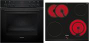Preview: ARDEBO.de Siemens EQ212KAAB Einbau-Herdset mit Elektro-Kochfeld (EA631GNA1E + HE213ABB3), 60 cm breit, 71 L, 3D Heißluft, Schnellaufheizung, Bräterzone, schwarz