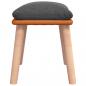 Preview: Fußhocker Dunkelgrau 45x29,5x35 cm Stoff und Kunstleder