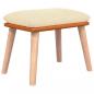 Preview: Fußhocker Creme 45x29,5x35 cm Stoff und Kunstleder