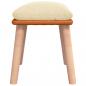 Preview: Fußhocker Creme 45x29,5x35 cm Stoff und Kunstleder