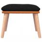 Preview: Fußhocker Schwarz 45x29,5x35 cm Stoff und Kunstleder