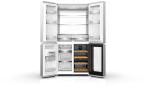 Preview: Wolkenstein WCD595EWTSNF IX Stand Side-by-Side Kombination Cross Door, 90,5 cm breit, 606 L, NoFrost, Weinschrank, Holiday-Modus, ECO-Modus, Kindersicherung, Edelstahl Antifingerprint