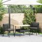 Preview: Gartenstühle 2 Stk. mit Kissen Schwarz Poly Rattan