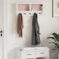Preview: Wandgarderobe SANDNES Weiß 87x12x35 cm Massivholz Kiefer