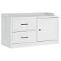 Preview: Flurbank SANDNES Weiß 87x40x50 cm Massivholz Kiefer
