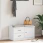Preview: Flurbank SANDNES Weiß 87x40x50 cm Massivholz Kiefer