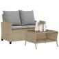Preview: ARDEBO.de - Gartensofa 2-Sitzer mit Kissen & Tisch Beige Poly Rattan