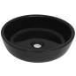 Preview: Waschbecken Keramik Rund Schwarz 42x12 cm