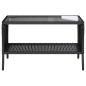 Preview: Gartensofa 2-Sitzer mit Kissen & Tisch Schwarz Poly Rattan
