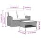 Preview: Gartensofa 2-Sitzer mit Kissen & Tisch Schwarz Poly Rattan