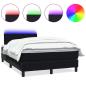 Preview: ARDEBO.de - Boxspringbett mit Matratze Schwarz 120x220 cm Samt