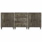 Preview: 3-tlg. Sideboards Hellgrau 60x33,5x75 cm Massivholz Mango
