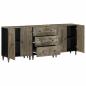 Preview: 3-tlg. Sideboards Hellgrau 60x33,5x75 cm Massivholz Mango
