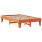 Preview: Massivholzbett mit Regal ohne Matratze Wachsbraun 120x200 cm