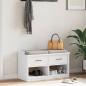 Preview: Flurbank SANDNES Weiß 87x40x50 cm Massivholz Kiefer