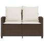 Preview: Gartensofa 2-Sitzer mit Kissen & Tisch Braun Poly Rattan