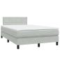 Preview: Boxspringbett mit Matratze Hellgrau 120x220 cm Samt