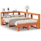 Preview: Massivholzbett mit Regal ohne Matratze Wachsbraun 120x190 cm