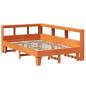 Preview: Massivholzbett mit Regal ohne Matratze Wachsbraun 120x190 cm
