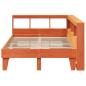 Preview: Massivholzbett mit Regal ohne Matratze Wachsbraun 120x190 cm