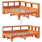 Preview: Massivholzbett mit Regal ohne Matratze Wachsbraun 120x190 cm