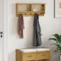 Preview: ARDEBO.de - Wandgarderobe SANDNES 87x12x35 cm Massivholz Kiefer