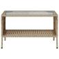 Preview: Gartensofa 2-Sitzer mit Kissen & Tisch Beige Poly Rattan